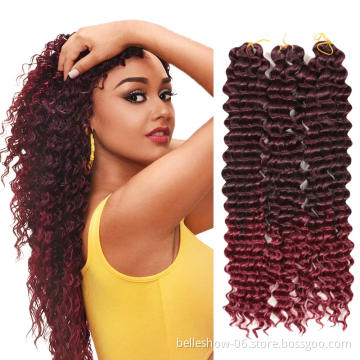 Deep Wave Ombre Color Crochet Braids 22inch Curly  Braiding Hair Extensions  deep twist Hair